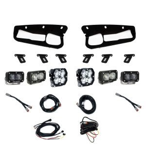 Ford Bronco Light Bar - Baja Designs - Squadron 2.0 Pro (Spot) / S2 SAE / S2 Pro D/C FPK Steel Bumper - Clear - `21-`25